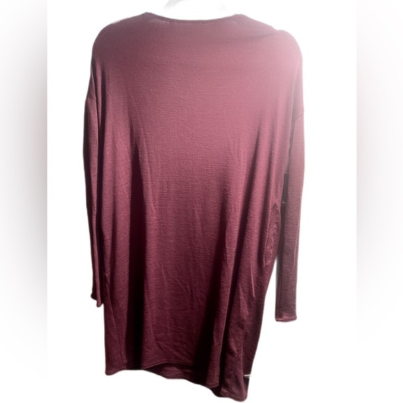 NWT Wilfred Free Aritzia Gail purple V-neck Jersey Long Sleeve Tunic Dress XXS - Picture 3 of 3